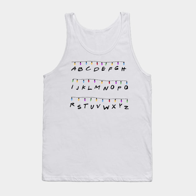 Alphabet Christmas lights message Tank Top by CMDesign